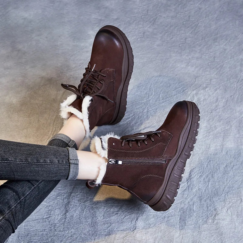 Fur Plush Platform Boots