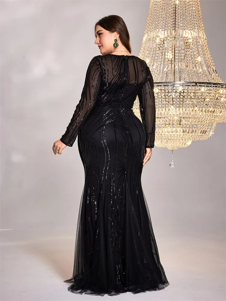 Romance In The Sequins Plus Size Women's Maxi Dress