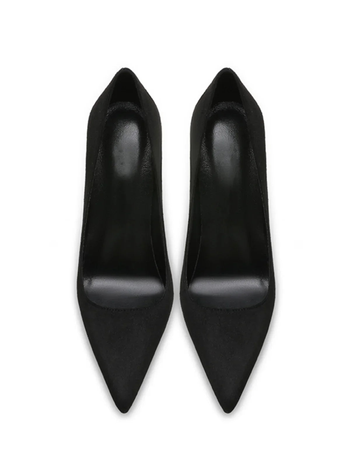 Black Suede Slim Heel Pumps
