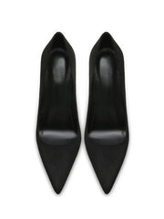 Black Suede Slim Heel Pumps