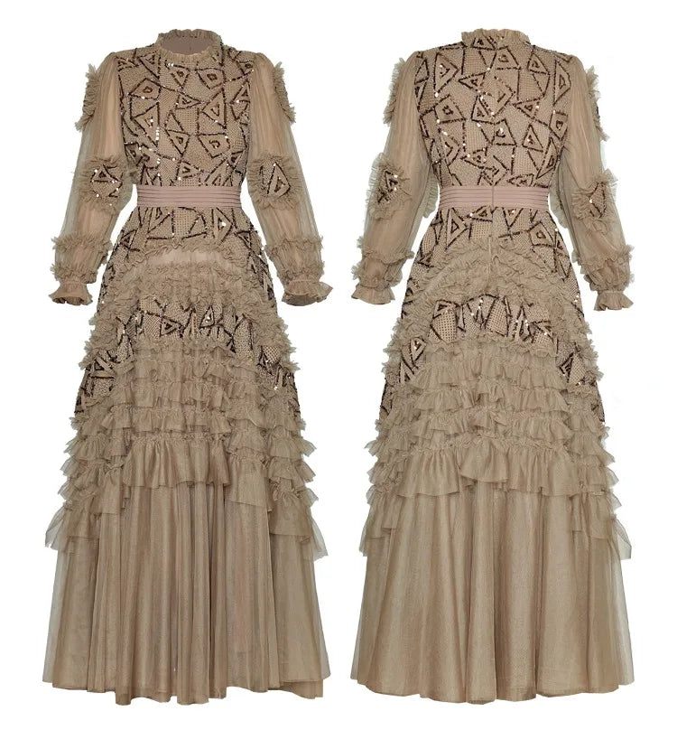 Gorgeous Round Neck Ruffle Party Dress