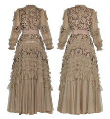 Gorgeous Round Neck Ruffle Party Dress