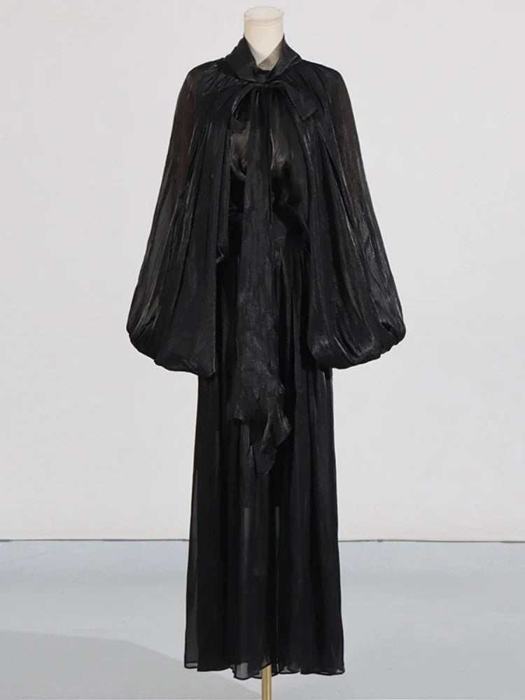 Loose Lantern Sleeve Evening Party Dress