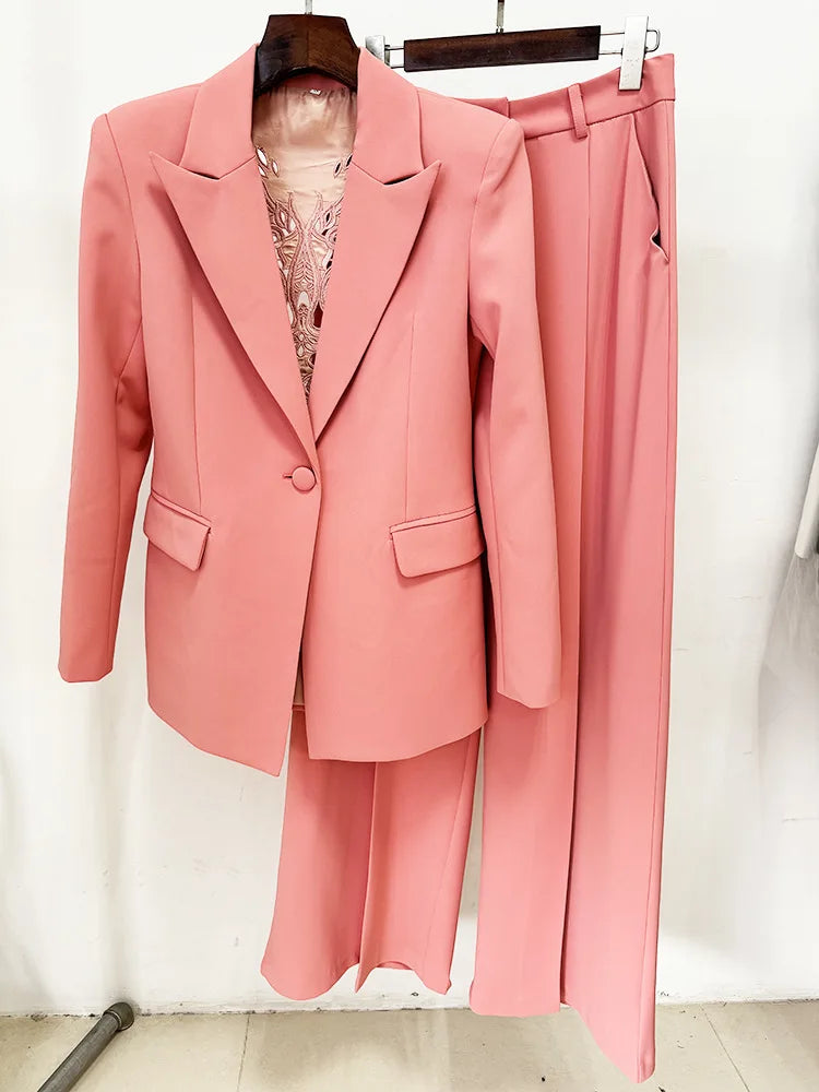 Hollow Out Embroidered Pantsuit