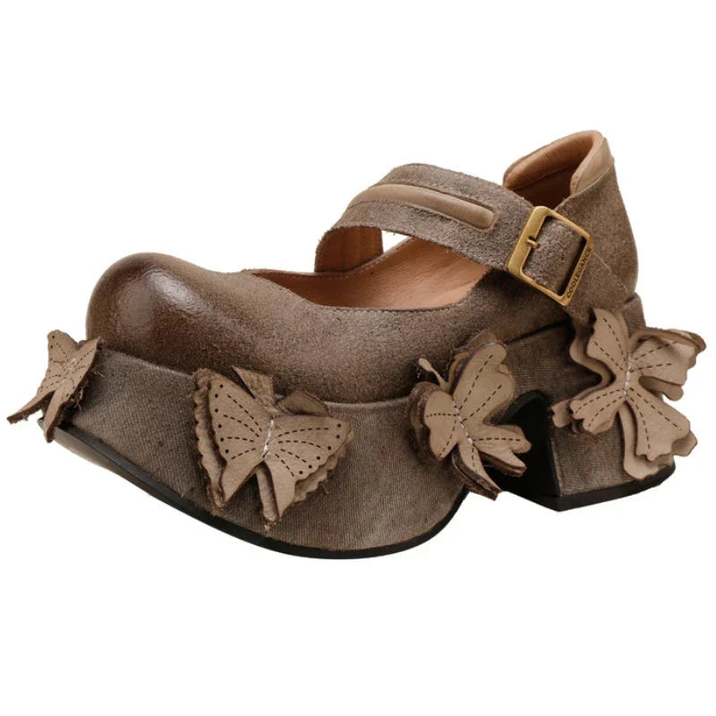 Round Spring Mary Jane Shoes