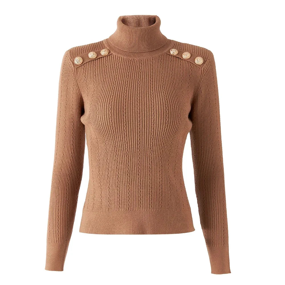 Casual Knit Turtleneck Pullover Sweater