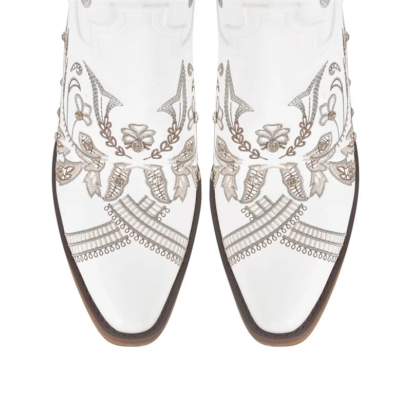 Pull-On Pointed Toe Western Long Boots