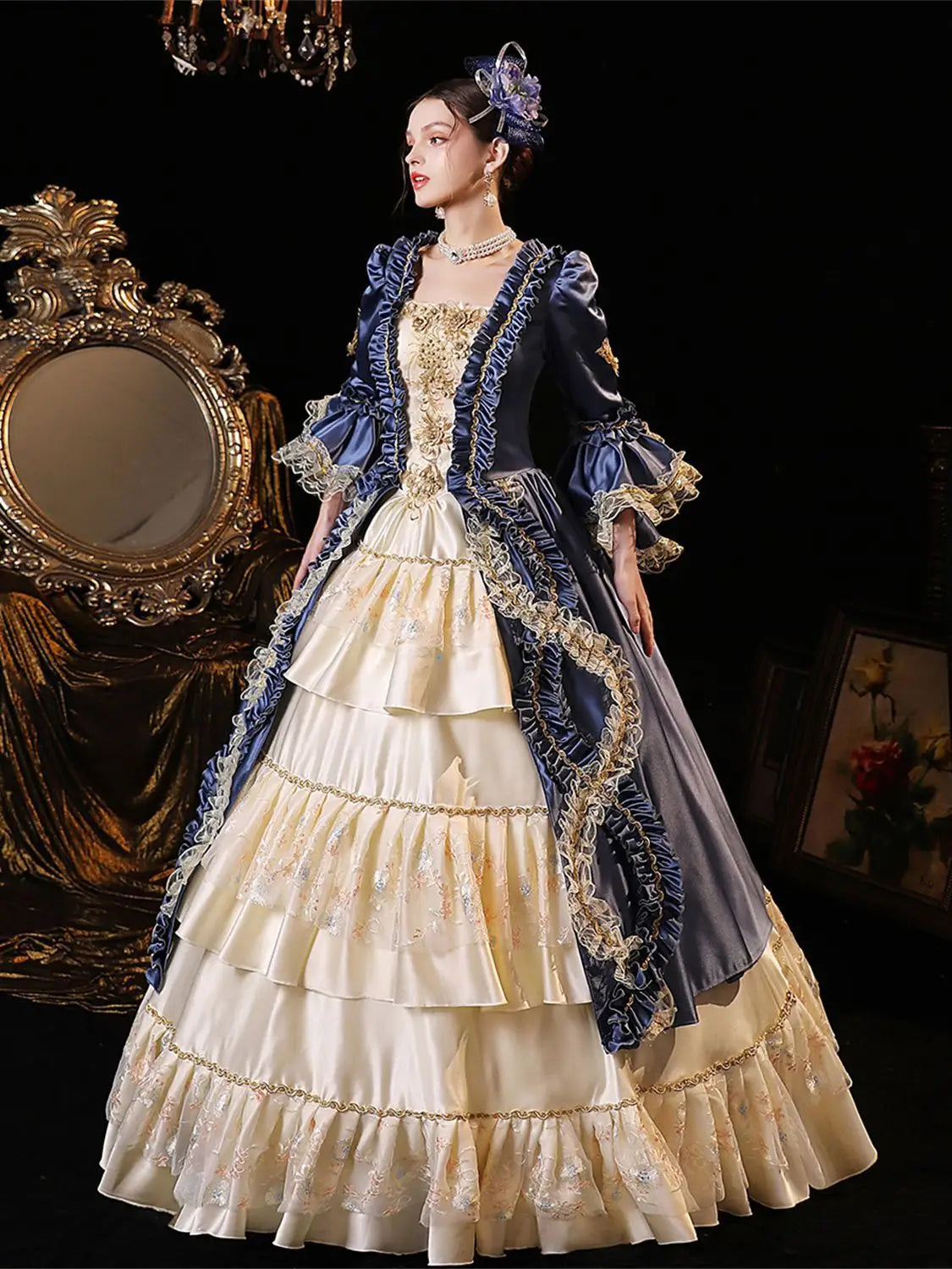 Shiny Beaded Regal Ball Gown