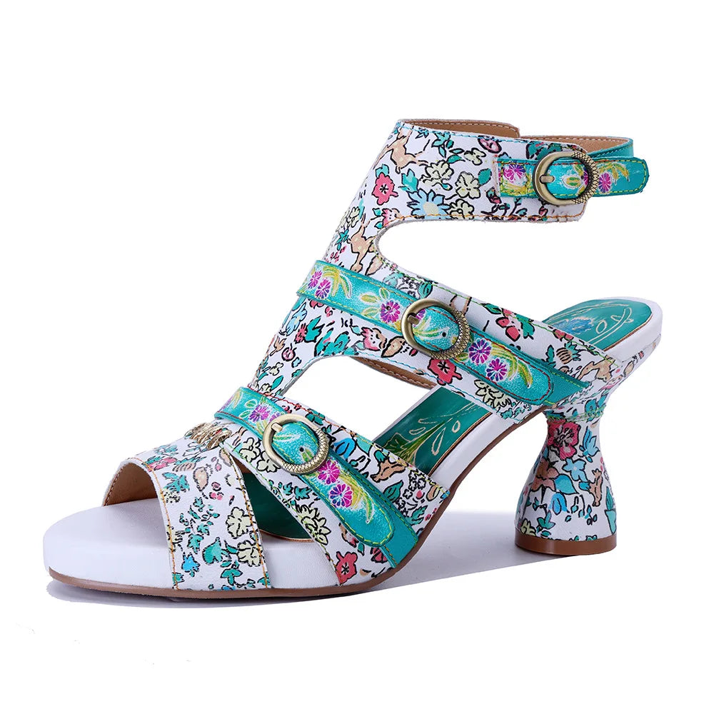Lovely Hollow Weave Chunky Heels