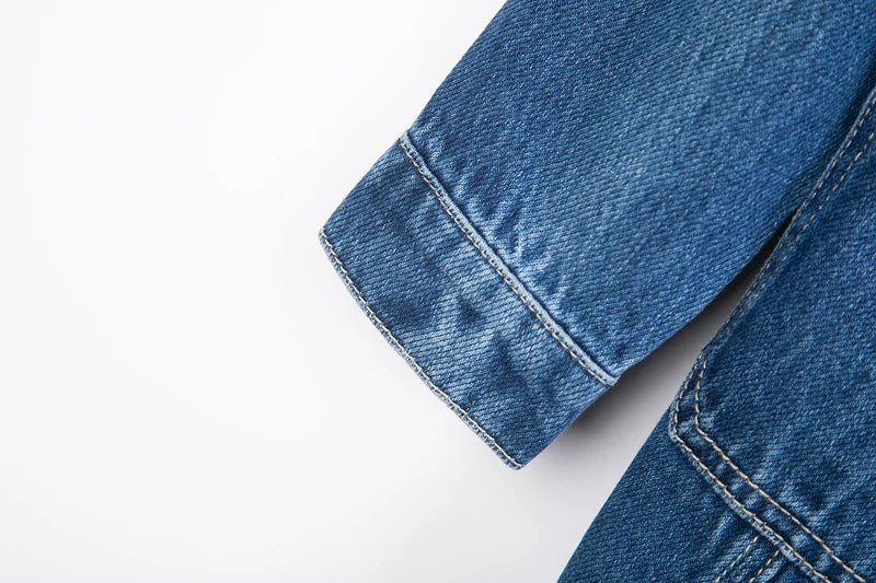 Regal Mid-Length Denim Jeans Coat
