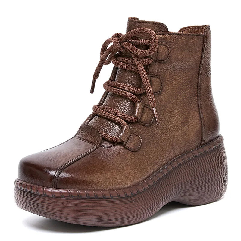 Side Zipper Wedges Heel Short Boots