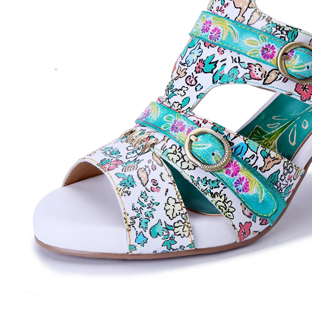 Lovely Hollow Weave Chunky Heels
