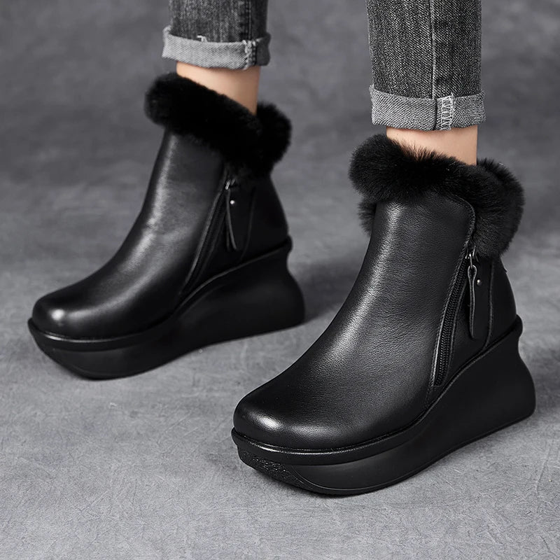 Double Zipper Platform Boots