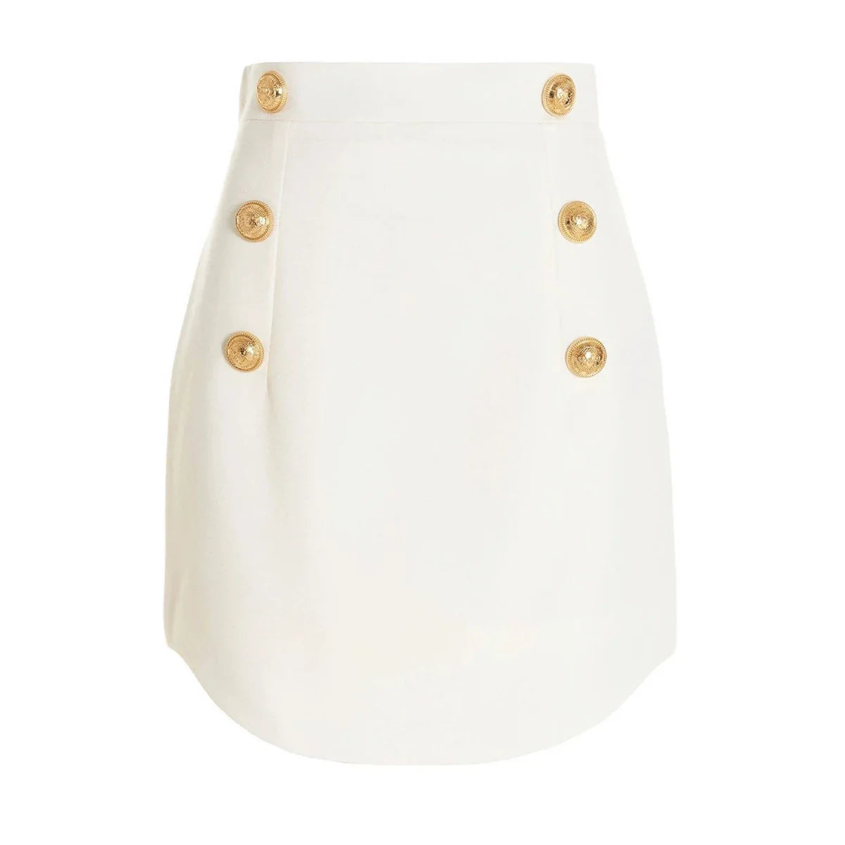 Double Row Button Commuting Short Skirt
