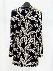 Fruit Printed Mini Velvet Dress