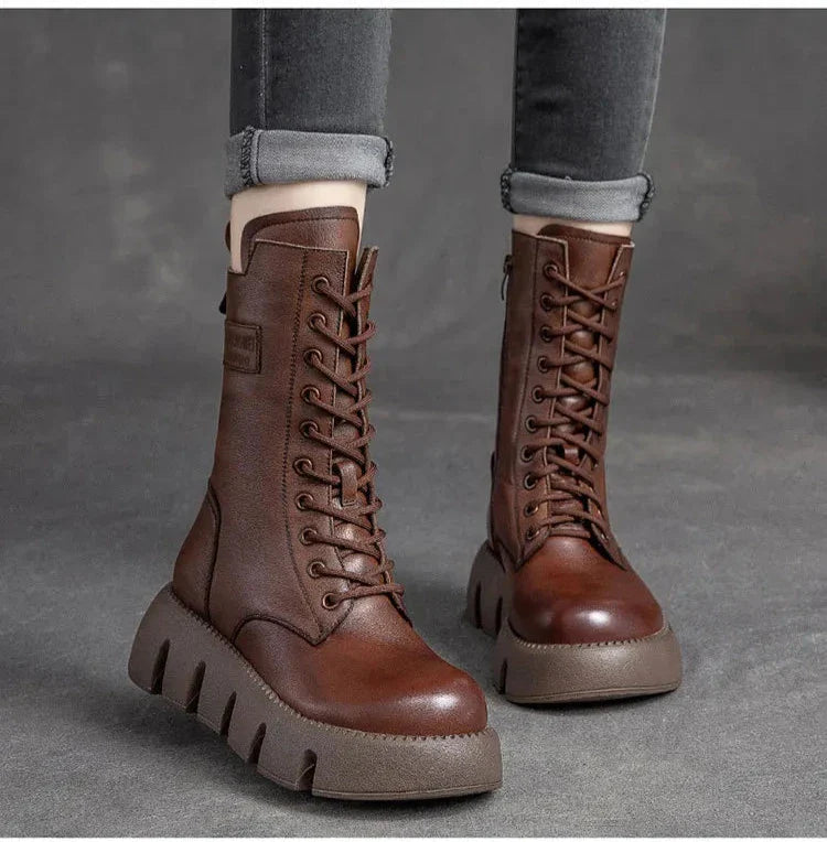 British Wedge Ethnic ZIP Platform Shoes