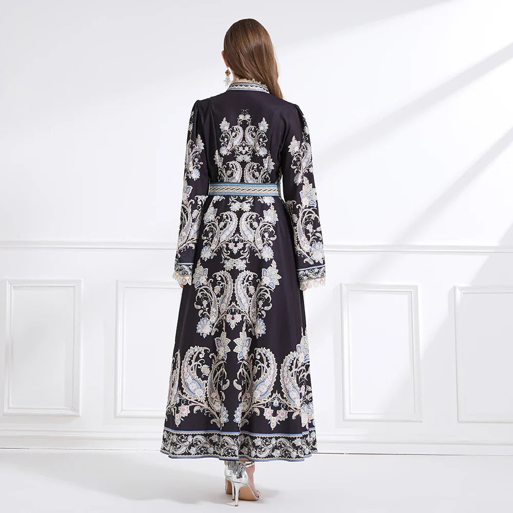 Effortlessly Stylish Standing Collar Maxi Dress
