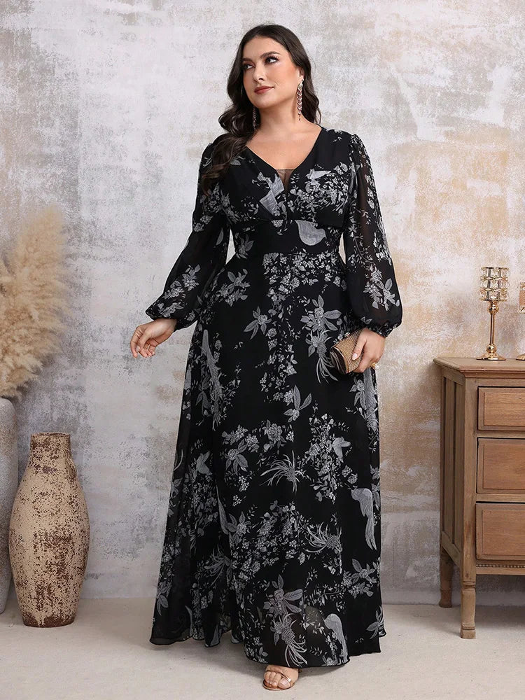 Random Floral Printed Party Dress