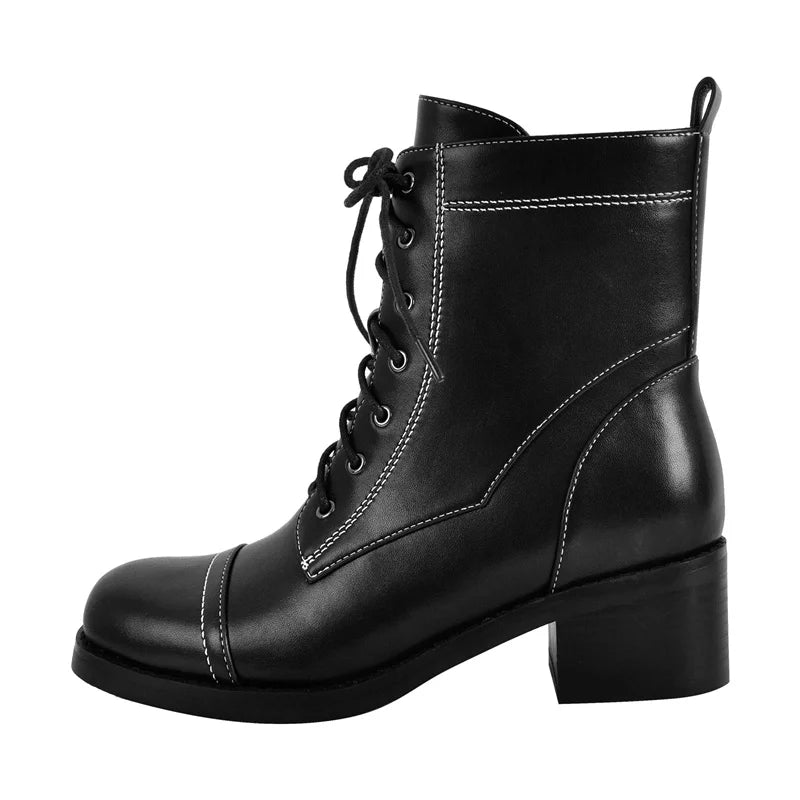 Stylish Round Toe Women's Ankle Boots