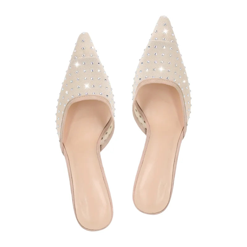 Classic Rhinestone Slip On Sandals