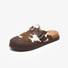 Elegant Cow Pattern Casual Slippers