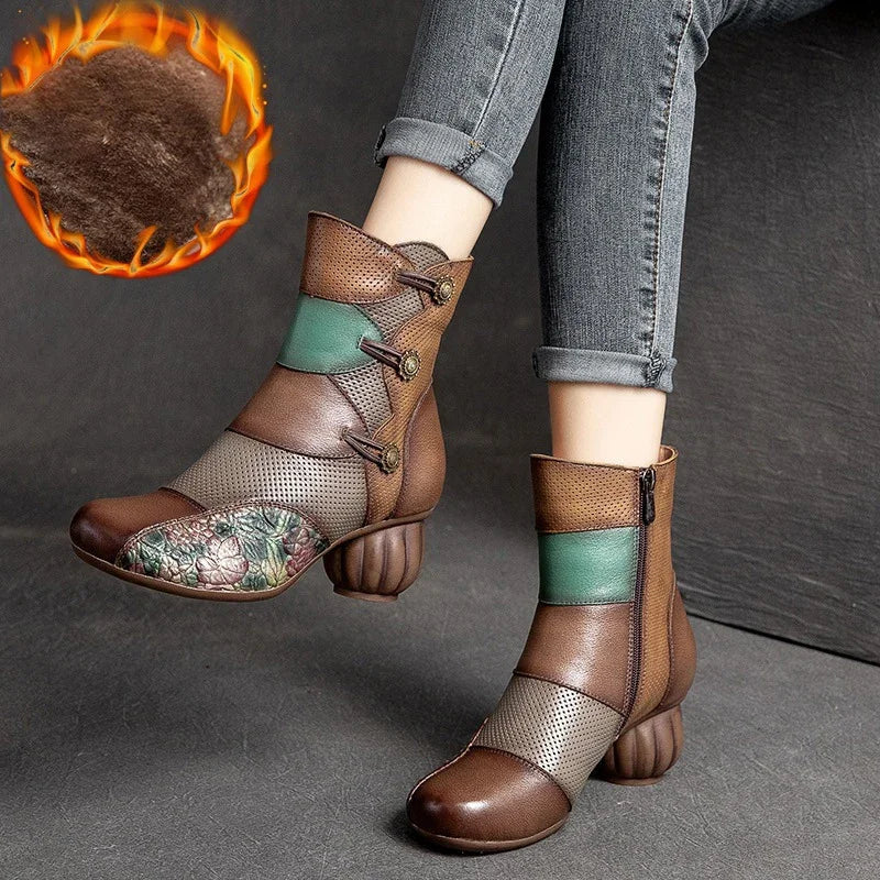Ethnic Printed Ankle Boots