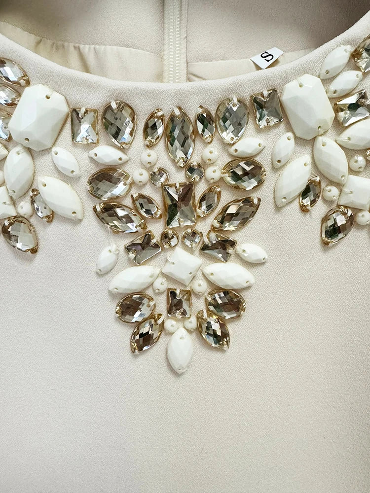 Fashion Beaded Long Sleeve Party Dress