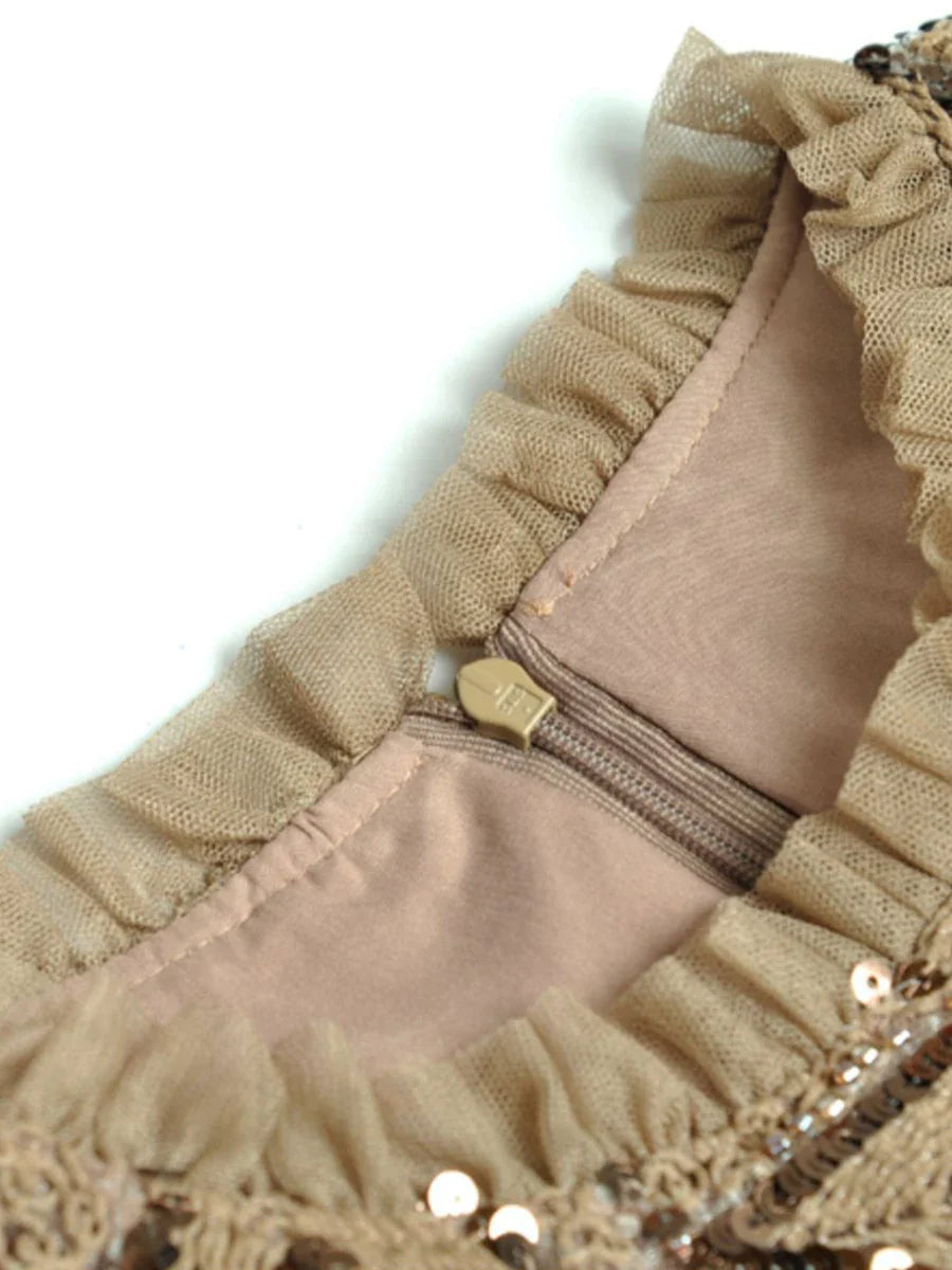 Sequins High Waist Midi Party Dress