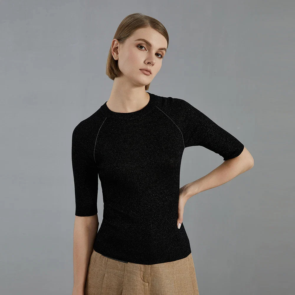 High-end Mid Sleeve Wool Sweater