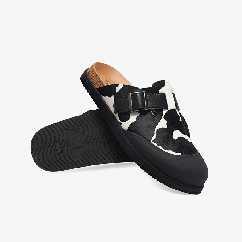 Elegant Cow Pattern Casual Slippers