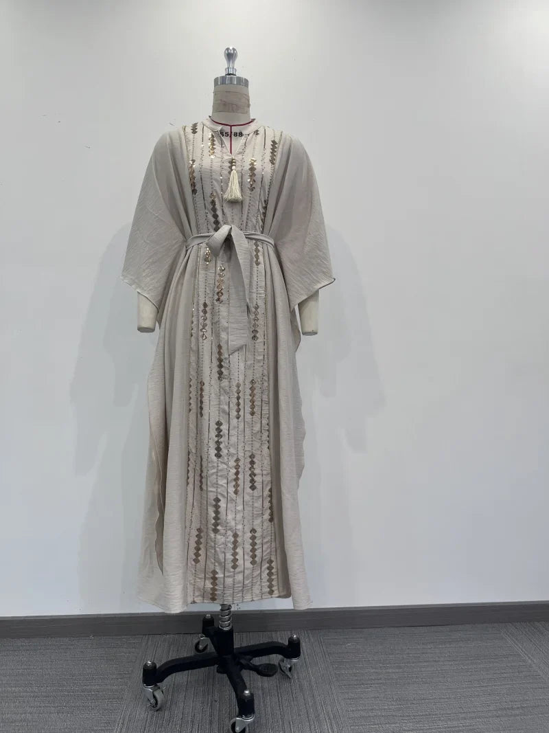 Beautiful Bat Sleeved Evening Dress