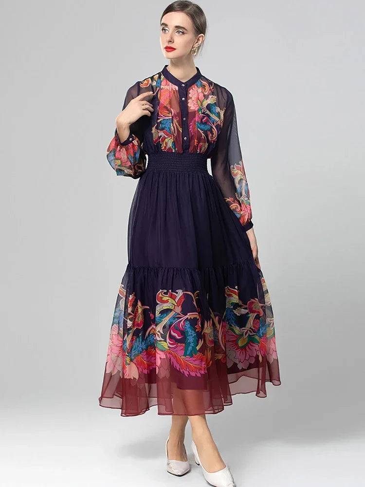 Elegant Elastic Waist Formal Dress