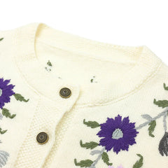 Flower Embroidery Cashmere Sweater