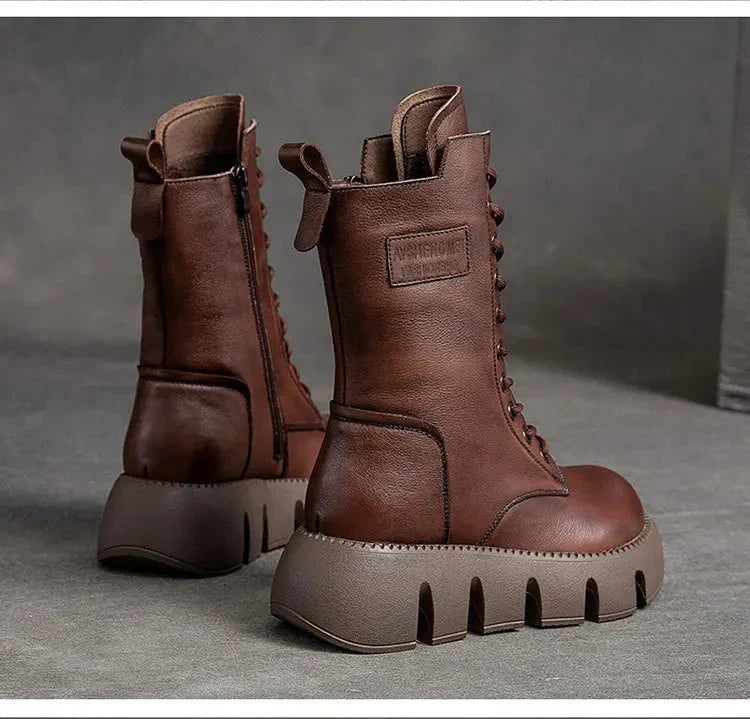 British Wedge Ethnic ZIP Platform Shoes