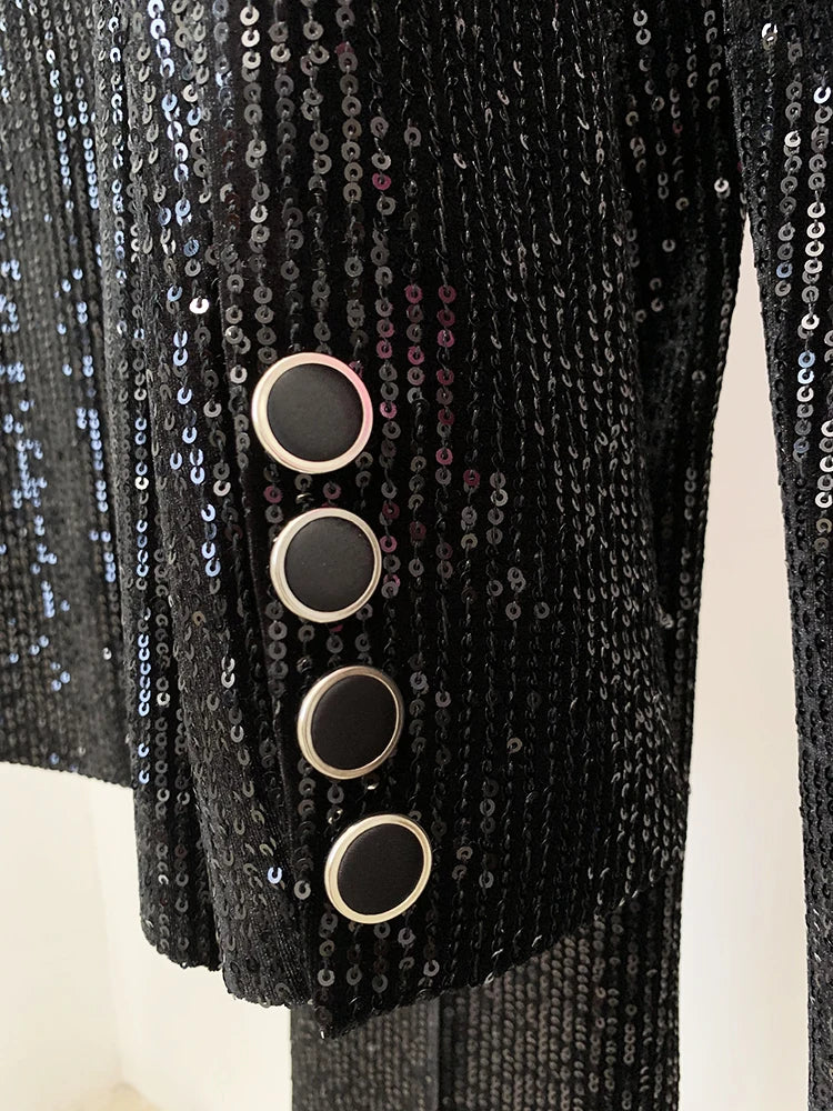High Street Double Breasted Velvet Blazer