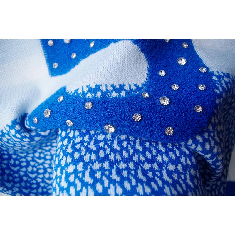 Diamonds Beading Pullover Sweater