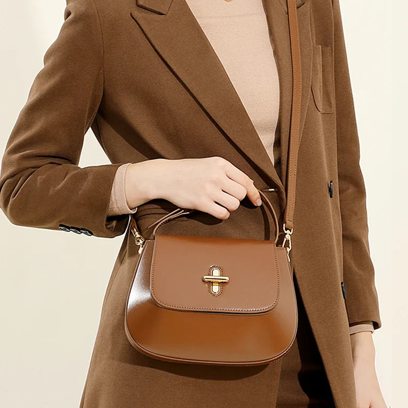 Leather Saddle Small Tote Bag