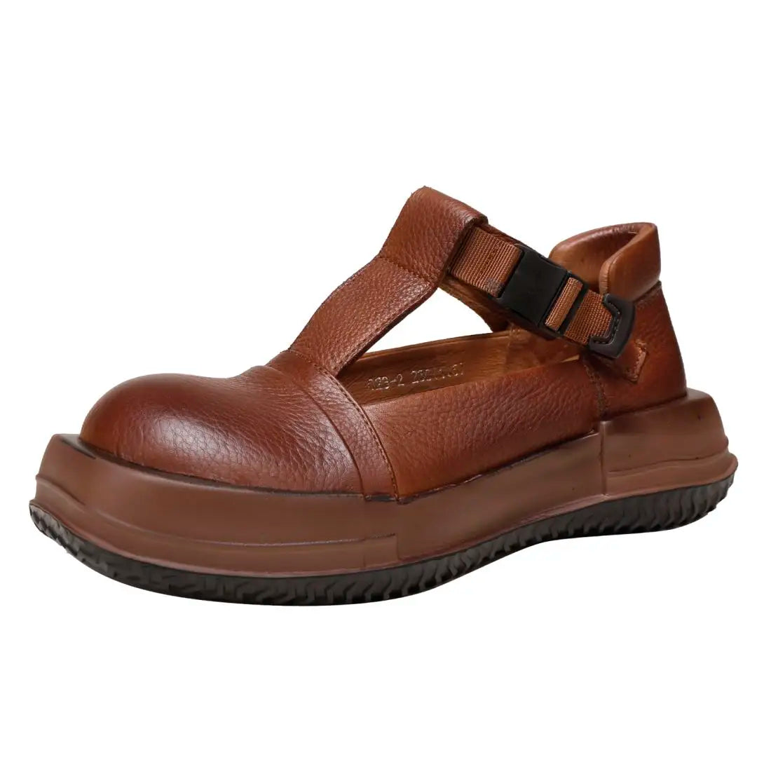 Mary Jane Buckle Wedge Ethnic Shoes