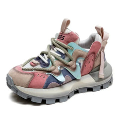 Air Mesh Genuine Leather Chunky Sneaker