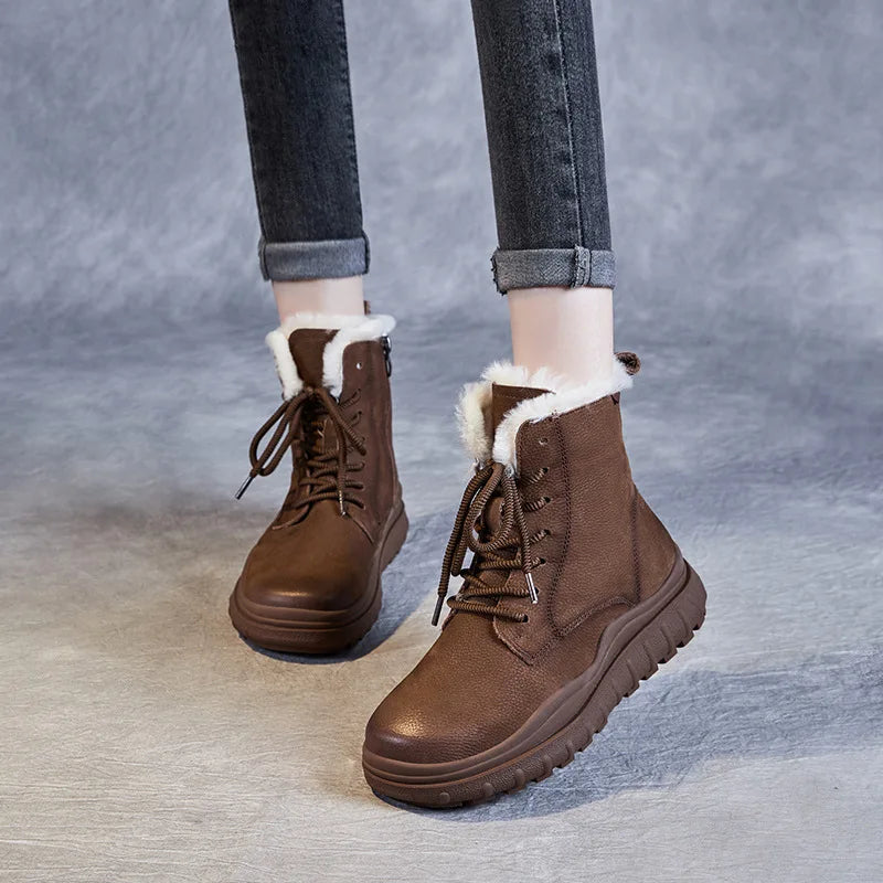 Fur Plush Platform Boots