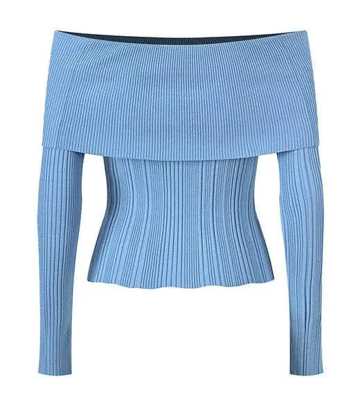 Newest Slash Collar Pullover Sweaters