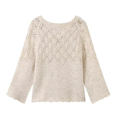 Trendy Silk Scarf Loose-Fit Sweater