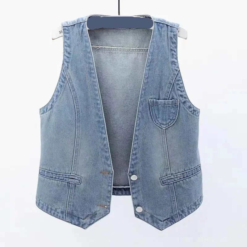 Vintage Short Denim Waistcoat