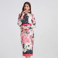 Elegant Polka Dots Pencil Dress