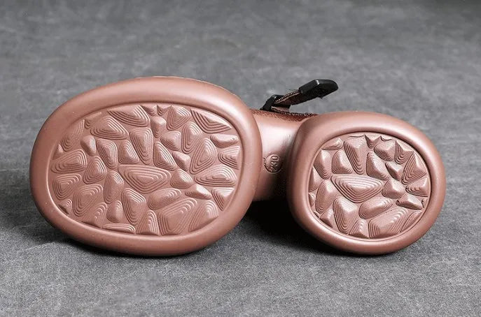 Round Toe Ethnic Leather Loafers