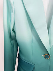 Gradient Single Button Blazer Suit