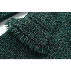 Tassel Woolen Tweed Slim Blazer