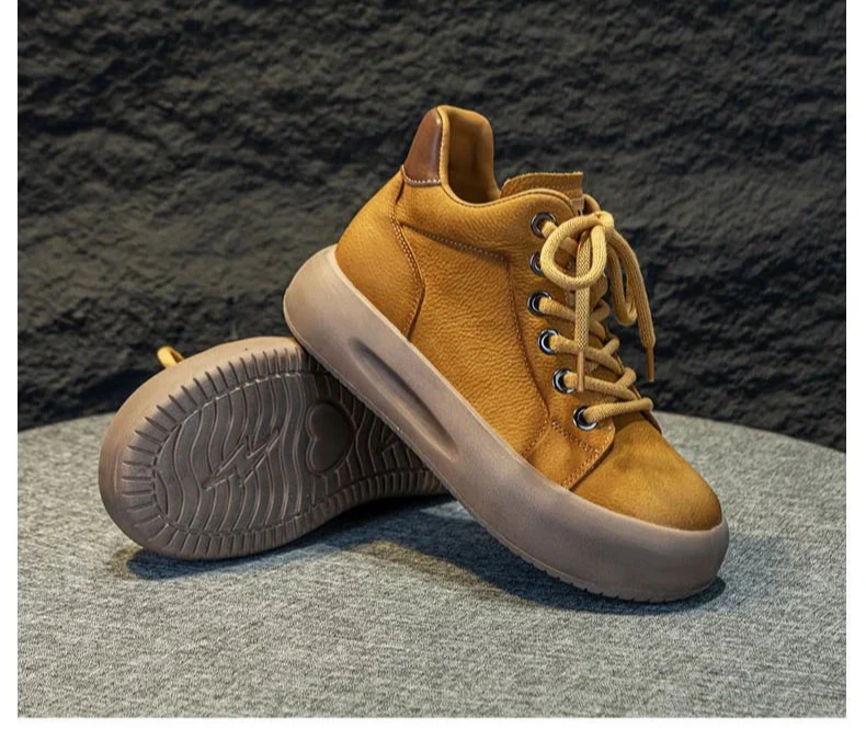 Lace-Up High Top Casual Boots