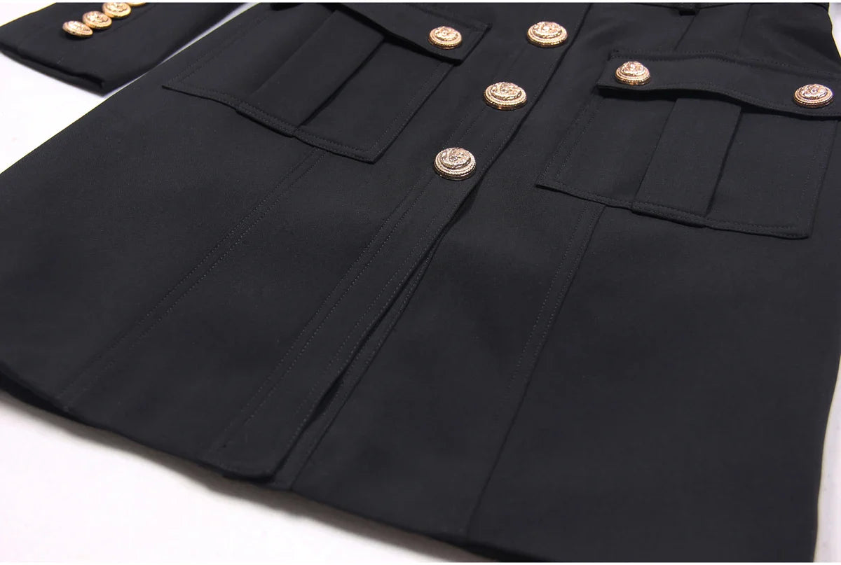 Classic Studded Button Dress Jacket