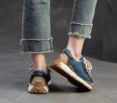 Chic Lace-Up Flat Sneakers